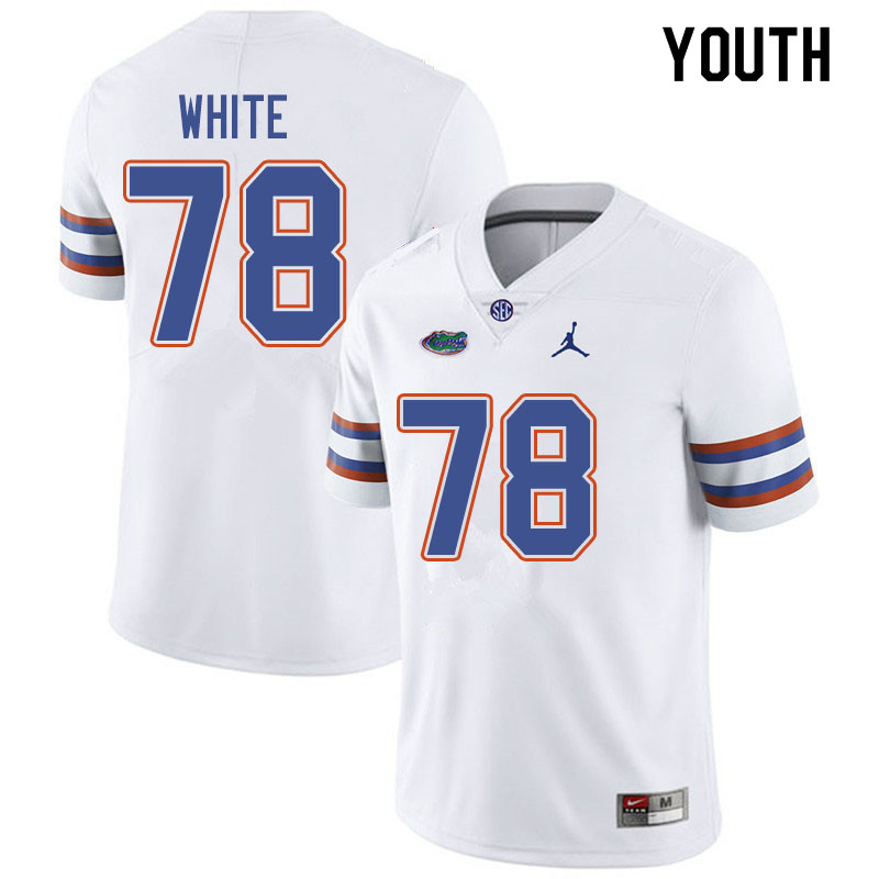 Jordan Brand Youth #78 Ethan White Florida Gators College Football Jerseys Sale-White - Click Image to Close